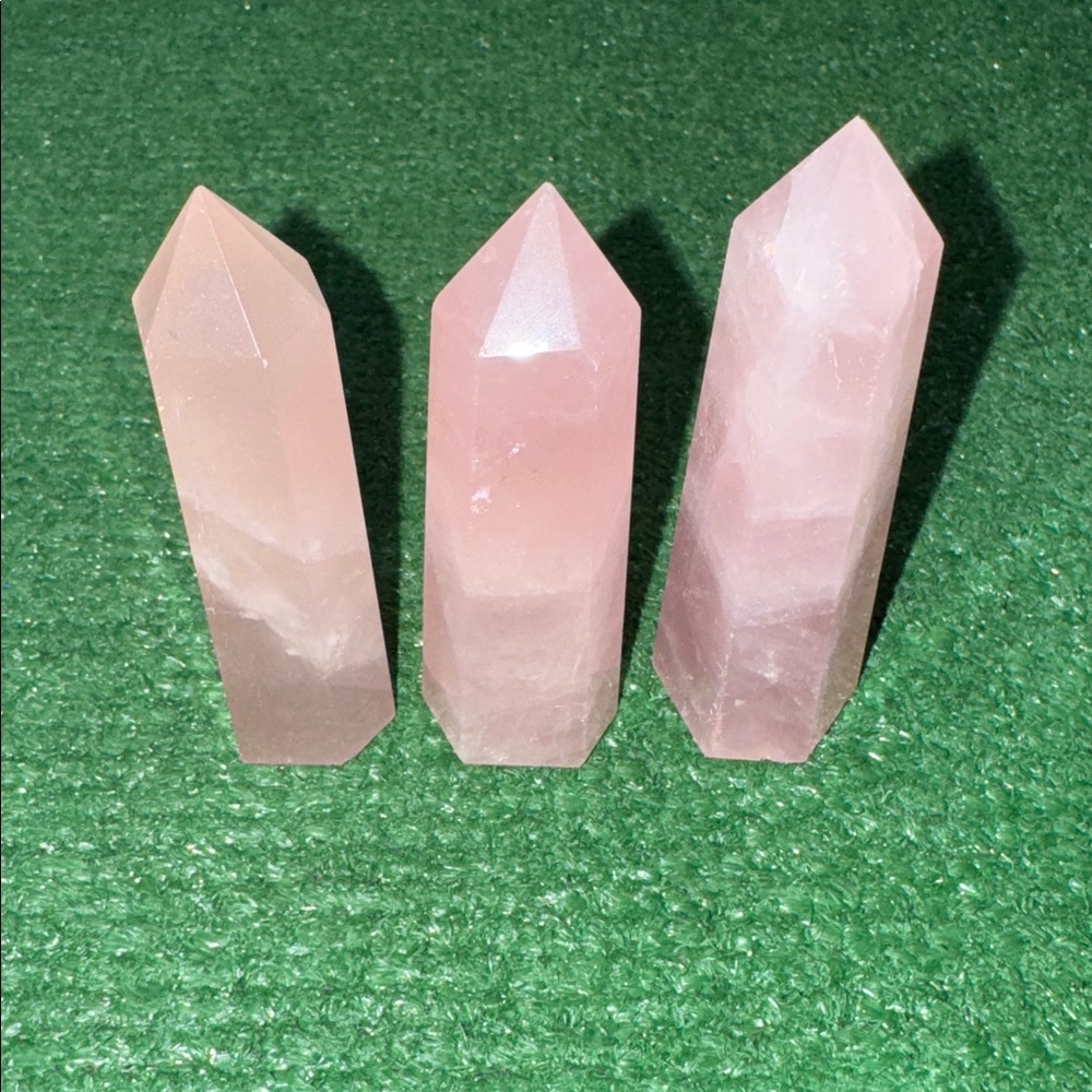 Rose Quartz obelisk Crystal Towers Set